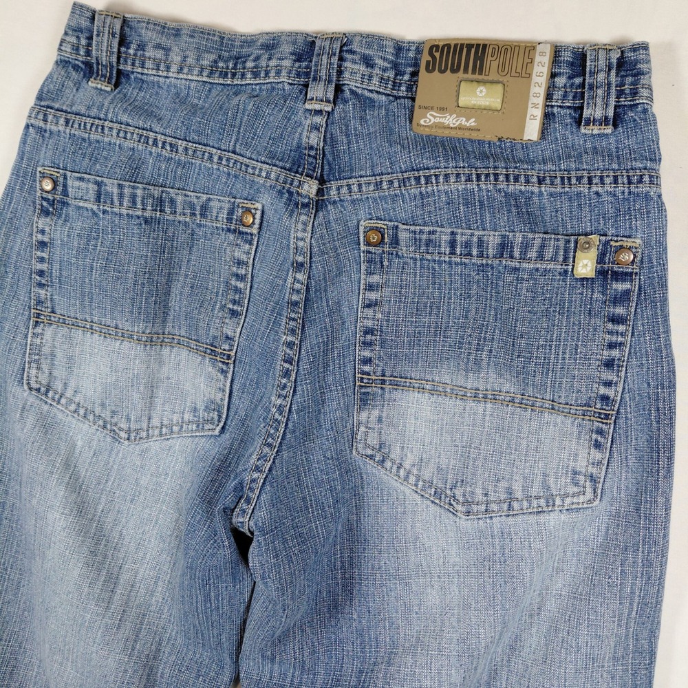 Southpole Mens Size 20 Baggy Wide Leg‎ Jeans Light Wash Blue Denim Y2K Skate